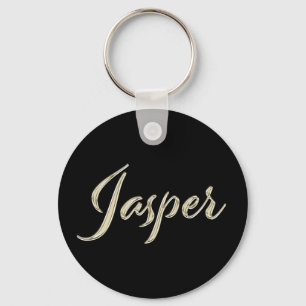 Jasper Name whitegold Button Schlüsselanhänger Key Ring