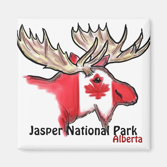 Jasper National Park Alberta Canada elk magnet (Front)