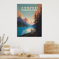 Jasper National Park Alberta Canada Rockies Retro