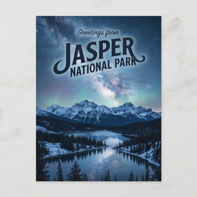 Jasper National Park at Night Canada Postcard (Front)