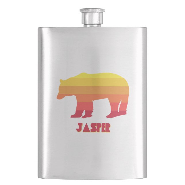 Jasper National Park Bear Hip Flask (Front)