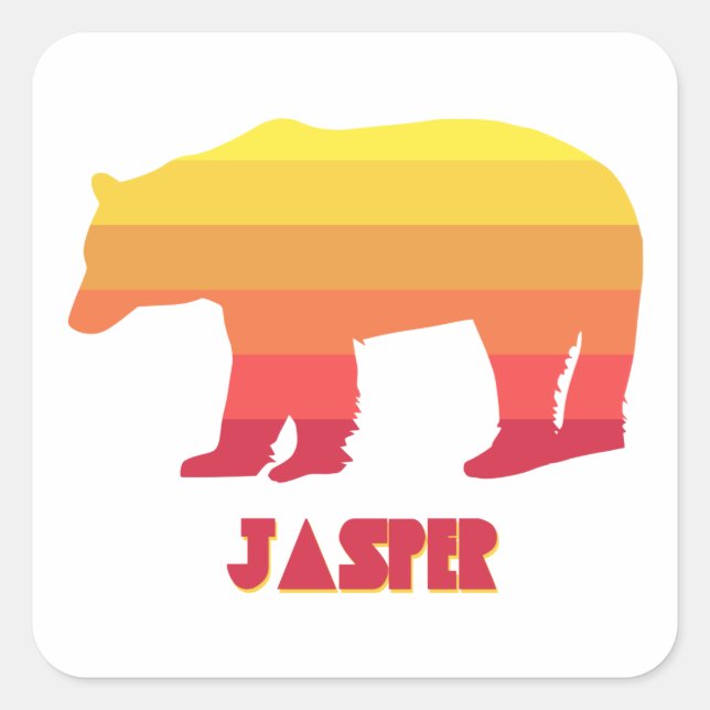 Jasper National Park Bear Square Sticker (Front)