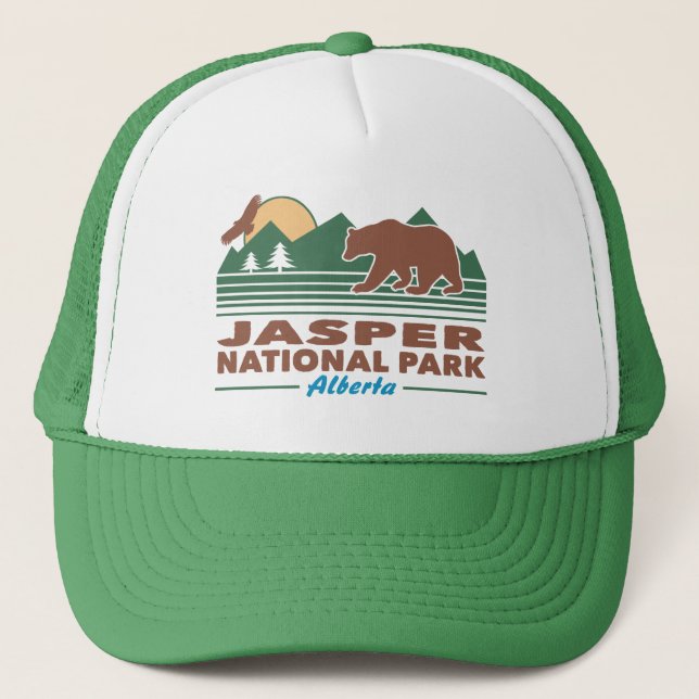 Jasper National Park Bear Trucker Hat (Front)