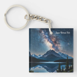 Jasper National Park Canada at Night Key Ring
