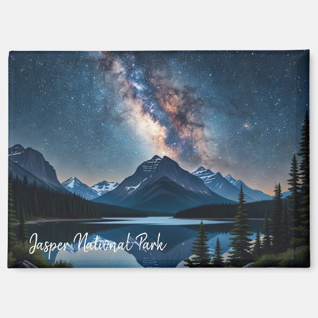 Jasper National Park Canada at Night Magnet (Front)