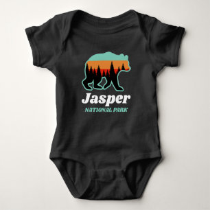 Jasper National Park Canada Bear Retro  Baby Bodysuit