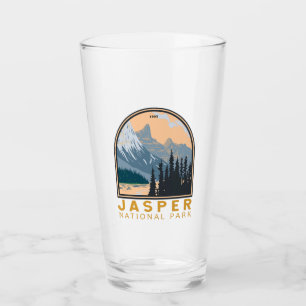Jasper National Park Canada Travel Art Vintage Glass