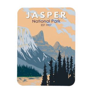 Jasper National Park Canada Travel Art Vintage Magnet