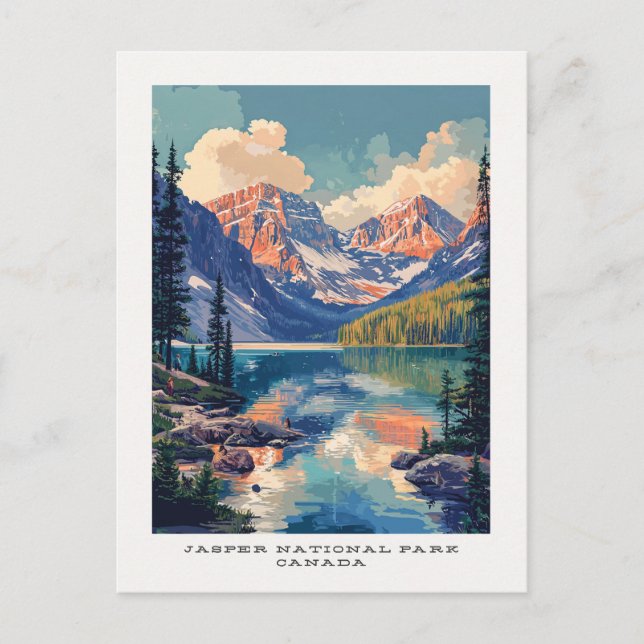 Jasper National Park Canada Travel Postcard (Front)