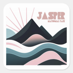 Jasper National Park Colored Hills Square Sticker
