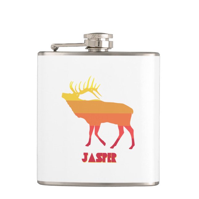 Jasper National Park Elk Hip Flask (Front)