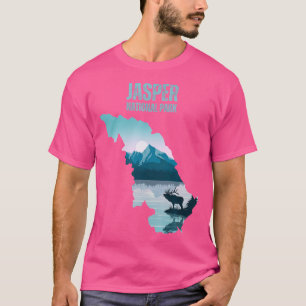 Jasper National Park Map Jasper Hiking Climbing Ca T-Shirt