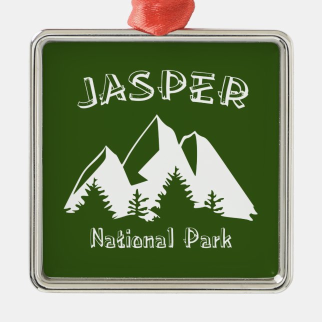 Jasper National Park Metal Tree Decoration (Front)