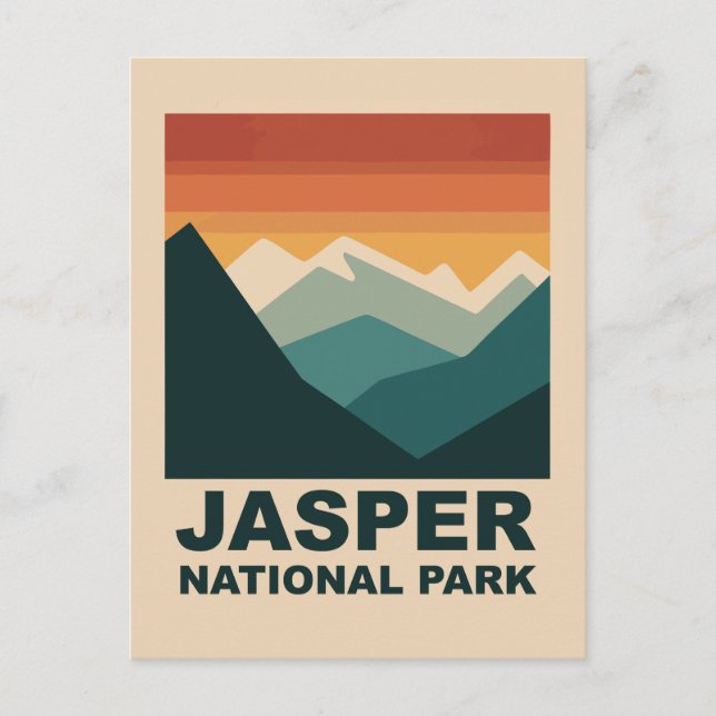 Jasper National Park Minimalist Outdoor Design Postcard (Front)