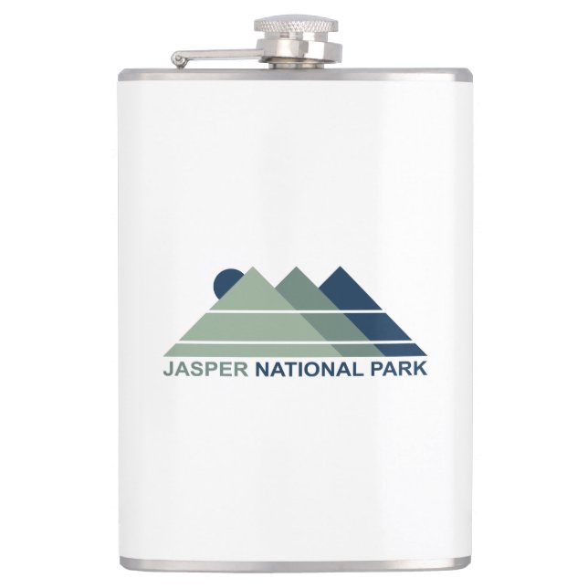 Jasper National Park Mountain Sun Hip Flask (Front)