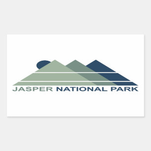 Jasper National Park Mountain Sun Rectangular Sticker