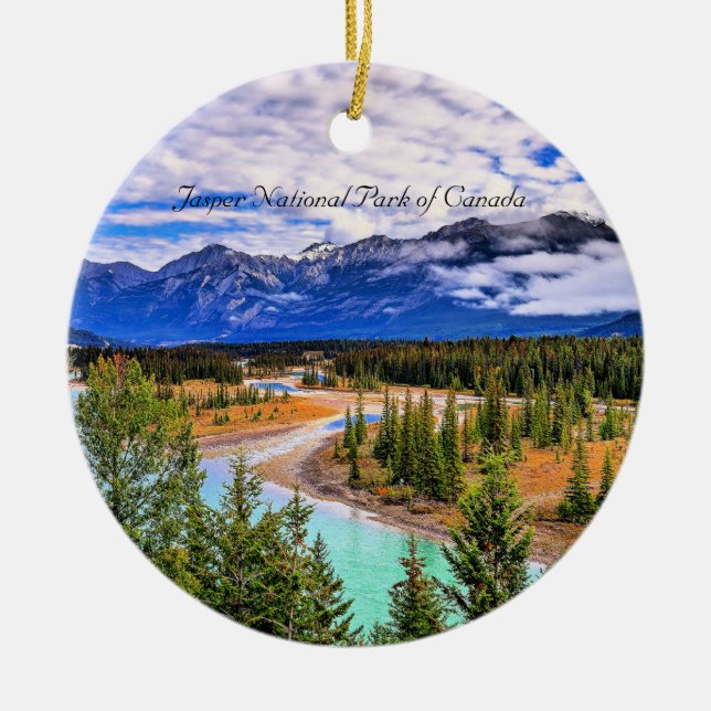 Jasper National Park of Canada Ceramic Tree Decoration (Front)