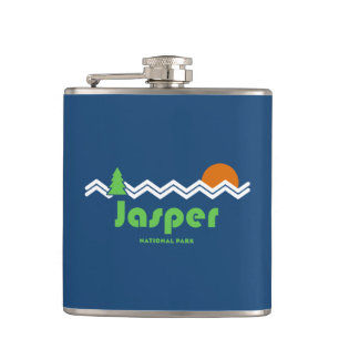 Jasper National Park Retro Hip Flask