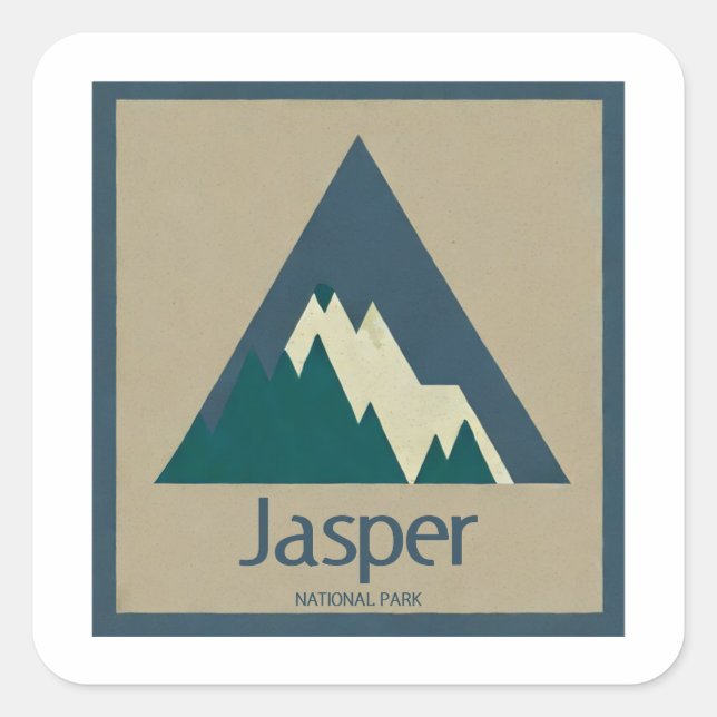 Jasper National Park Rustic Square Sticker (Front)