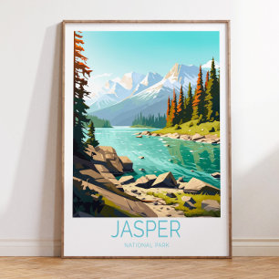 Jasper National Park Travel Poster, Jasper Canada  Poster