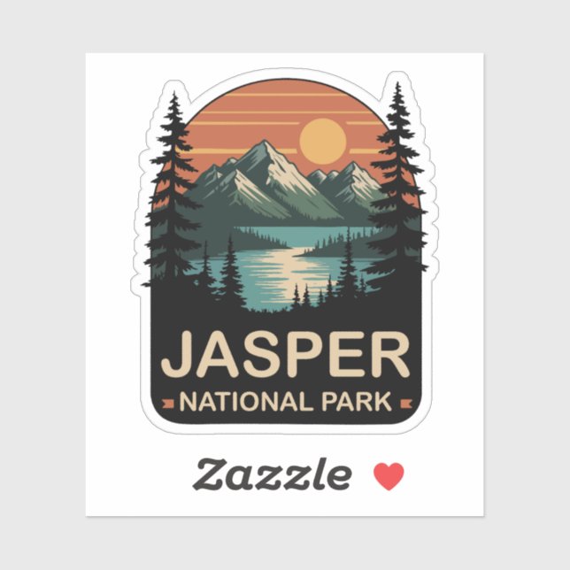 Jasper National Park Vintage Mountain Design (Sheet)