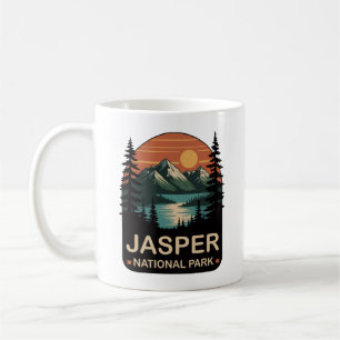 Jasper National Park Vintage Mountain Design Coffee Mug