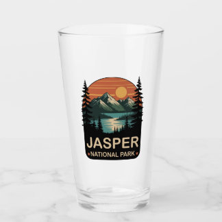 Jasper National Park Vintage Mountain Design Glass
