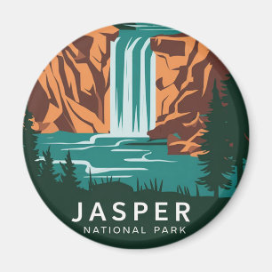 Jasper National Park Waterfall Magnet