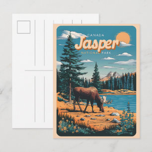 Jasper Nationla park alberta canada vintage gifts Postcard