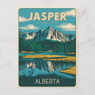Jasper Nationla park alberta canada vintage gifts Postcard