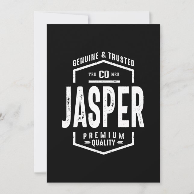 Jasper Personalised Name Birthday Gift Invitation (Front)