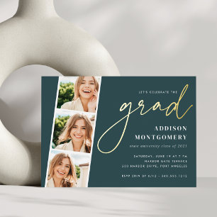 Jasper Photo Strip Graduation Party Gold