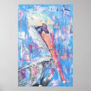 Jasper the Big Head Pelican - By Just Dahl Poster