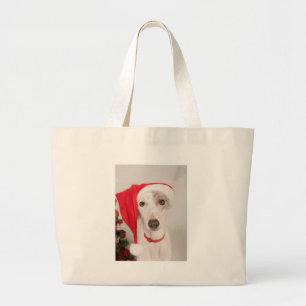 Jasper the Christmas Dog Large Tote Bag