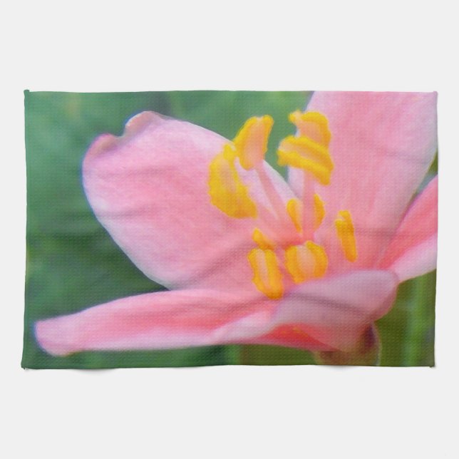 Jatropha Flower Closeup Tea Towel (Horizontal)