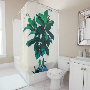 Jatropha Plant in Natural Green Shower Curtain