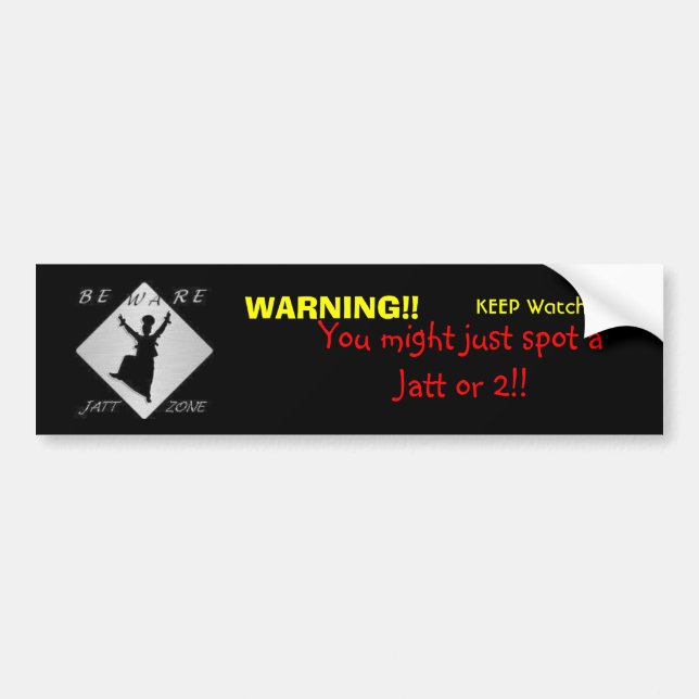 Jatt Zone Bumper Sticker (Front)