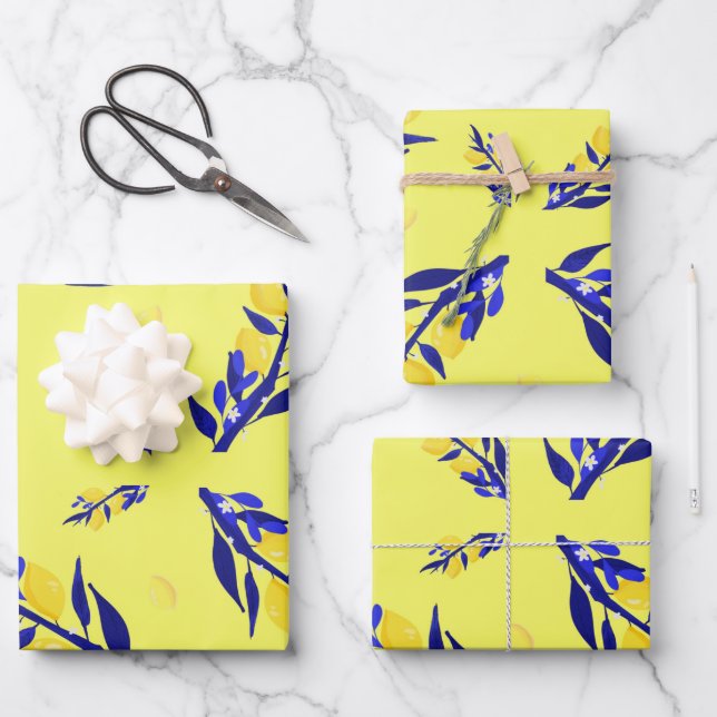 Jaune citron wrapping paper sheet (Front)
