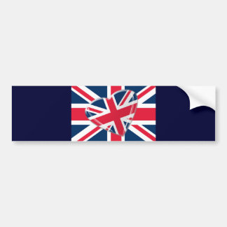 Jaunty Heart Union Jack Flag Art Bumper Sticker