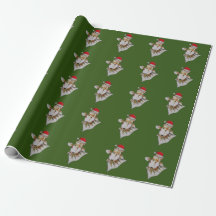 Jaunty Santa Hat Goldfish Christmas Wrapping Paper