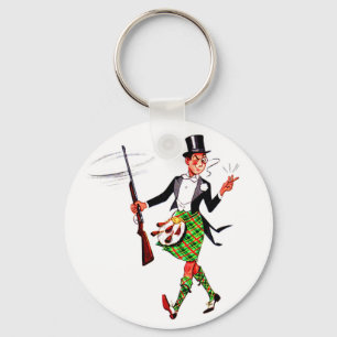 jaunty Scotsman with rifle Key Ring