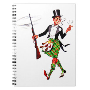 jaunty Scotsman with rifle Spiral Notebook
