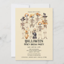 Jaunty Skeleton Family Portrait Halloween Party