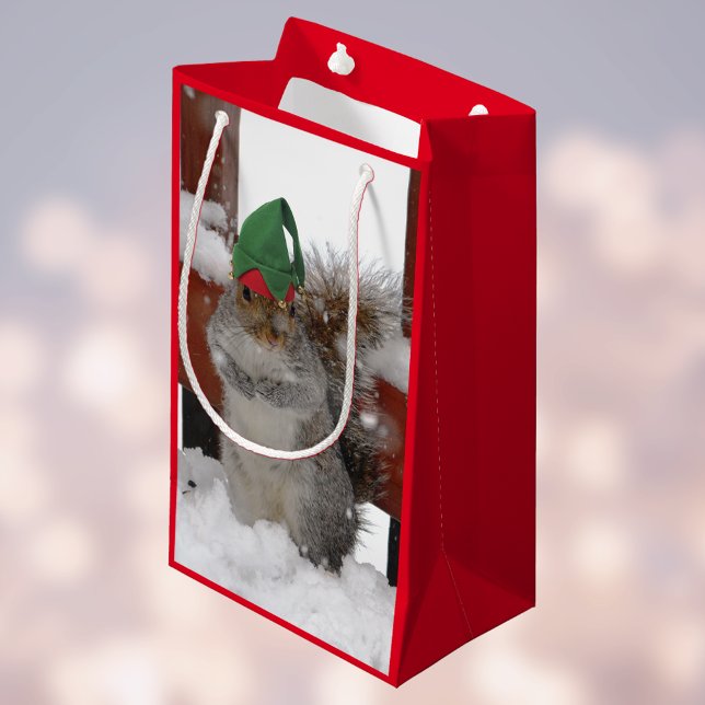 Jaunty Squirrel with Elf Hat Holiday Bag (Creator Uploaded)