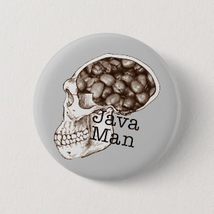 Java Bean Man 6 Cm Round Badge