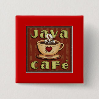 java cafe 15 cm square badge