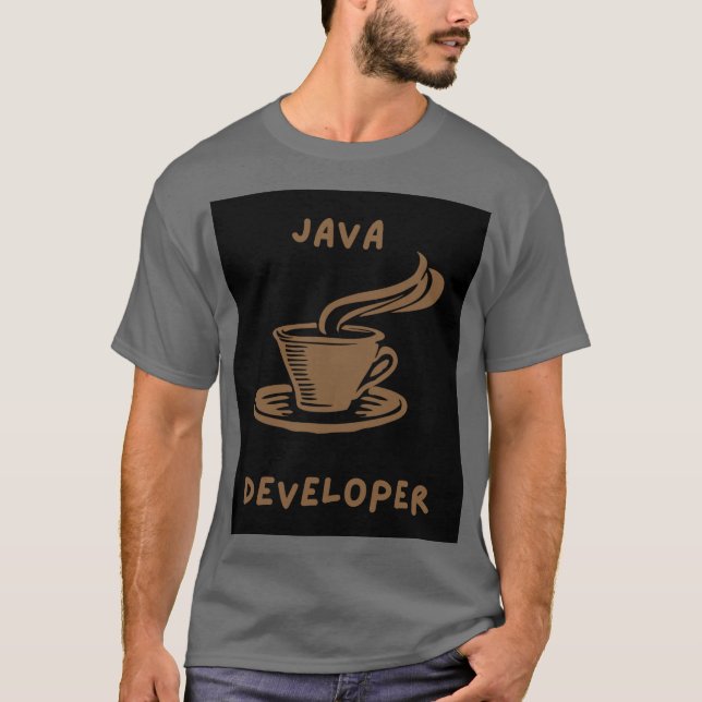 Java Developer Grey Men T-Shirt (Front)
