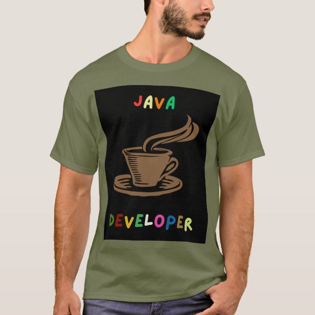 Java Developer Men T-Shirt Black (Front)