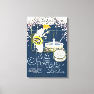 Java Face Powder Vintage Cosmetics Bathroom Ad Canvas Print