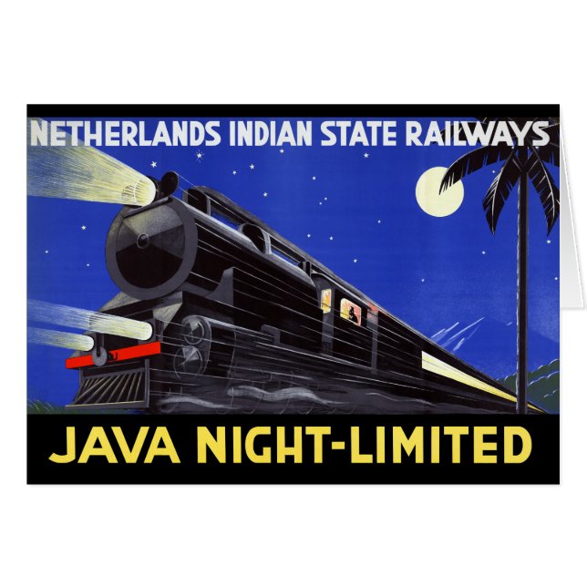 Java Indonesia Vintage Travel Poster Restored (Front Horizontal)